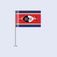 Isolated Swaziland Table Flag on Pole, Swazi Flag Design for Print and Web vector