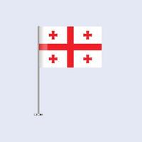 Isolated Georgia Table Flag on Pole, Georgian Flag Design for Print and Web vector