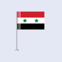 Isolated Syria Table Flag on Pole, Syrian Flag Design for Print and Web vector