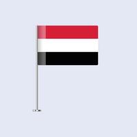 Isolated Yemen Table Flag on Pole, Yemeni Flag Design for Print and Web vector