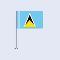Isolated St Lucia Table Flag on Pole, Saint Lucian Flag Design for Print and Web vector