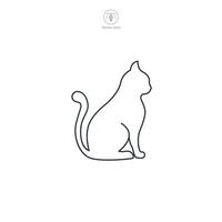 cat sitting side view icon symbol illustration isolated on white background vector