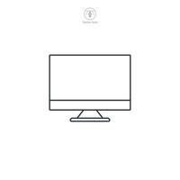 Computer monitor icon symbol illustration isolated on white background vector