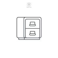 Filing cabinet icon symbol illustration isolated on white background vector