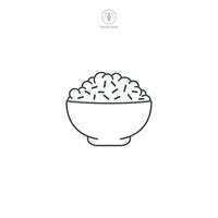 Rice Bowl icon theme symbol illustration isolated on white background vector