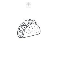 Taco icon theme symbol illustration isolated on white background vector