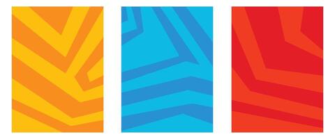 Set of Trend Colorful Abstract Geometric Line Background vector
