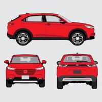 suv car model in different view front back and side car projection vector