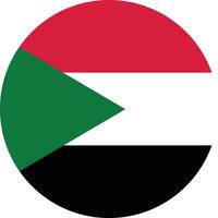 Round Sudan flag isolated on white background . Sudan flag button . Circle flag of Sudan . illustration vector
