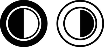 Contrast icon set in two styles . Brightness icon . Adjust contrast icon . illustration vector