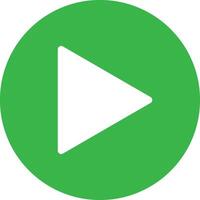 Green play button icon isolated on white background . Play sign . Play icon vector