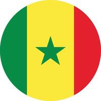 Round Senegal flag , Circle flag of Senegal . Senegal flag button . illustration vector