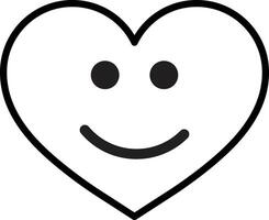 Smiling heart icon isolated on white background . Love smile icon vector