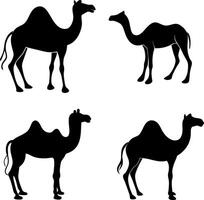 different style Camel silhouette vector