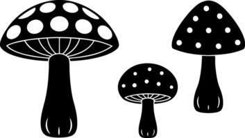 mushroom silhouette on the top on white background vector