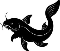 Wels Catfish jump white background vector
