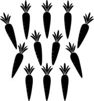 Carrots in different position silhouette design vector