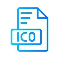Ico Document file gradient icon. format file type icons symbol, Extension, type data, illustration. vector