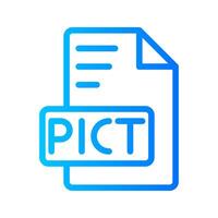 Pict Document file gradient icon. format file type icons symbol, Extension, type data, illustration. vector