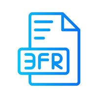 3fr Document file picture gradient icon. format file type icons symbol, Extension, type data, illustration. vector