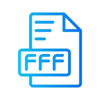 Fff Document file gradient icon. format file type icons symbol, Extension, type data, illustration. vector