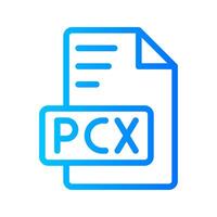Pcx Document file gradient icon. format file type icons symbol, Extension, type data, illustration. vector