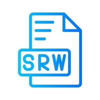 Srw Document file gradient icon. format file type icons symbol, Extension, type data, illustration. vector
