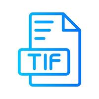 Tif Document file gradient icon. format file type icons symbol, Extension, type data, illustration. vector