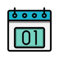 Calendar 1st date color linear icon. time, event, schedule and business symbols icons. Suitable for websites, UI, interfaces and mobile applications. vector
