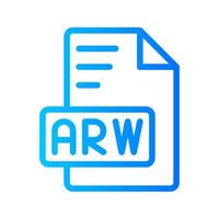 Arw Document file gradient icon. format file type icons symbol, Extension, type data, illustration. vector