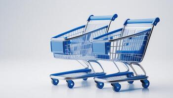 empty shopping cart with copy space photo