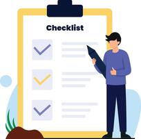 a man preparing for to do list for the daily job vector