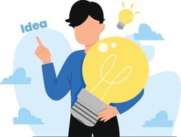 A man introducing the best way to find a creative ideas vector