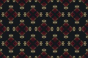 Pixel Art Pattern with Geometric Shapes and Earth Tones Traditional Ethnic Design vector