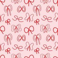 Various abstract bow or ribbon hand drawn with line seamless pattern background for wrapping and wallpaper vector
