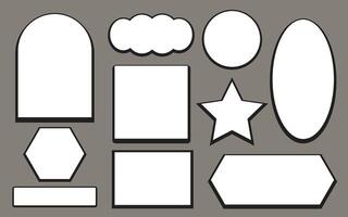 Simple and geometric frames line for element, label and illustration vector