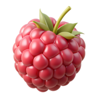 raspberry 3d icon. Fruit. Isolated object on transparent background. High quality illustration png