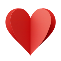 heart shaped red paper sticker. red heart isolated on transparent. valentines day png