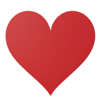 Red heart shape on transparent background, isolated on transparent png