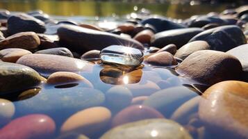 Shiny Reflection in a Riverbed photo