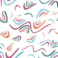 Fluid shapes and dynamic curves in vibrant colors. Colorful abstract pattern. Seamless ornate. Watercolor illustration. Contemporary designs. For backgrounds, textiles, package or wrapping vector