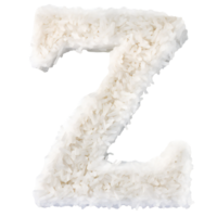 English letter Z whose texture is like piles of white crystalline. letter Z isolated on transparent png