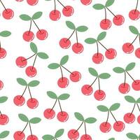 Seamless pattern with cute cartoon cherries, for fabric prints, textiles, gift wrapping paper. children's colorful , flat style vector