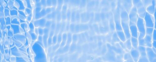 Abstract transparent water shadow surface texture natural ripple on blue background photo