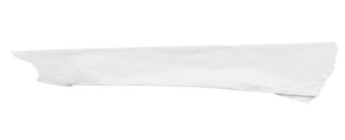 White adhesive paper tape isolated on white background photo