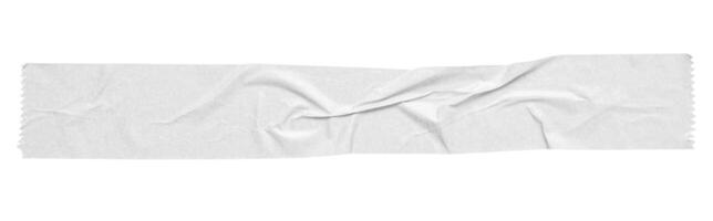 White adhesive paper tape isolated on white background photo
