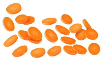 Floating Carrot Slices on Transparent Background png