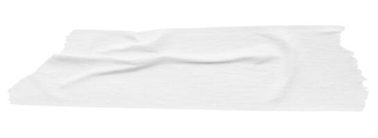 White adhesive paper tape isolated on white background photo