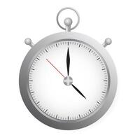 Metal stopwatch. Keep track of time, measure, timer, timepiece, timekeeper, chronometer, speed, sport competitions, alarm, clock, set record, second, minute, hour, hand, ring for holding, face, dial vector