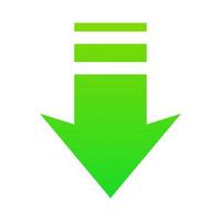 Green arrow down, usage, clean environment, pollution, save the planet, ecology, nature, zero waste, reduce, reuse, recycle, eco, biodegradable materials, natural, organic, microplastics. vector